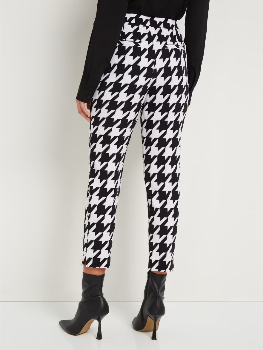 Houndstooth Button-Waist Straight-Leg Ankle Pant - New York & Company | New York & Company