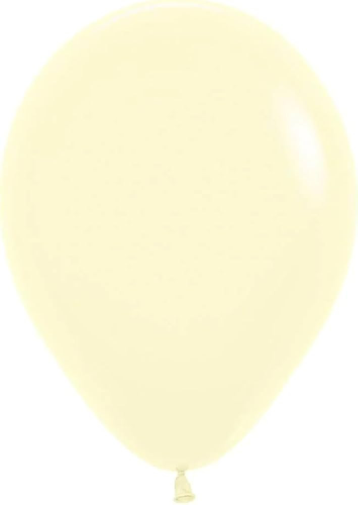 Sempertex Pastel Matte Latex Balloons 50 Pieces, 12 cm Size, 620 Yellow | Amazon (US)