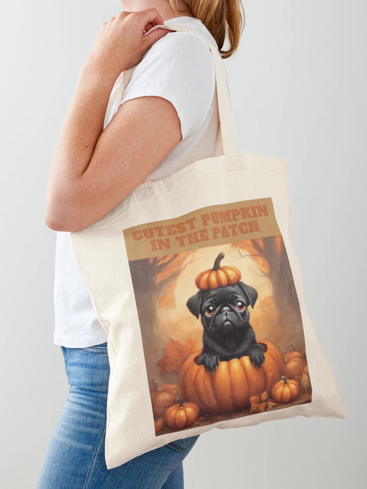 Black Fall Pug - Cutest Pumpkin in the Patch Tote Bag | Redbubble (US)