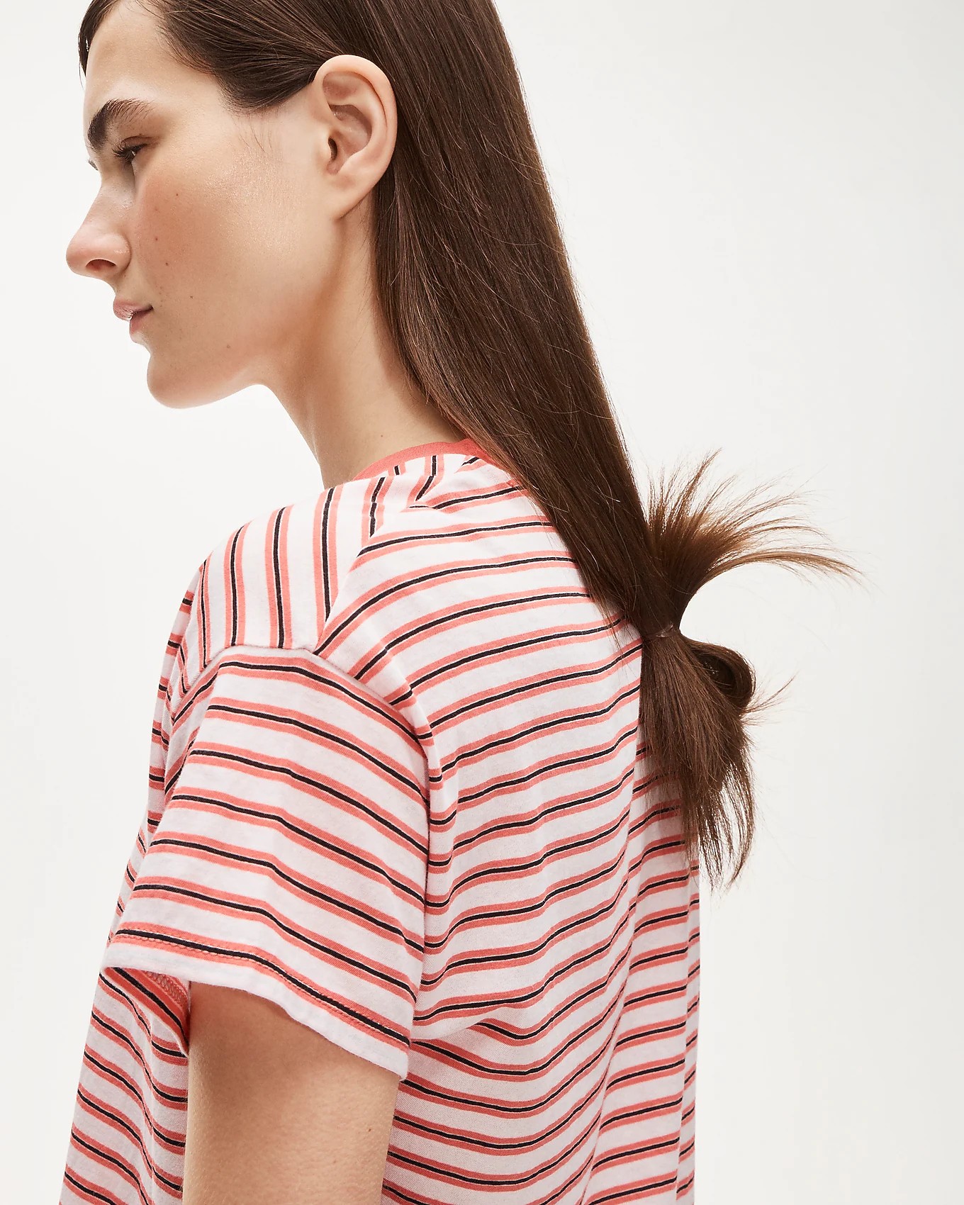 Feather jersey cropped T-shirt in stripe | J. Crew US