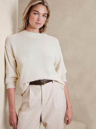 Volume-Sleeve Sweater | Banana Republic Factory