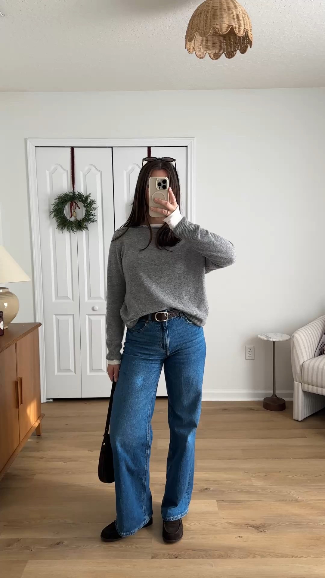 Outfit for thrifting! Wearing 4 jeans, small long sleeve, small sweater 

#LTKootd #LTKSeasonal