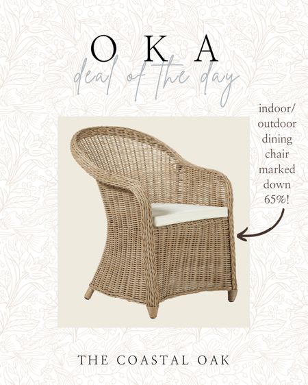 Indoor/outdoor dining chair from Oka on major sale! Have and love these chairs 👏

home furniture coastal patio dining porch house woven rattan cushion

#LTKsalealert #LTKSeasonal #LTKhome