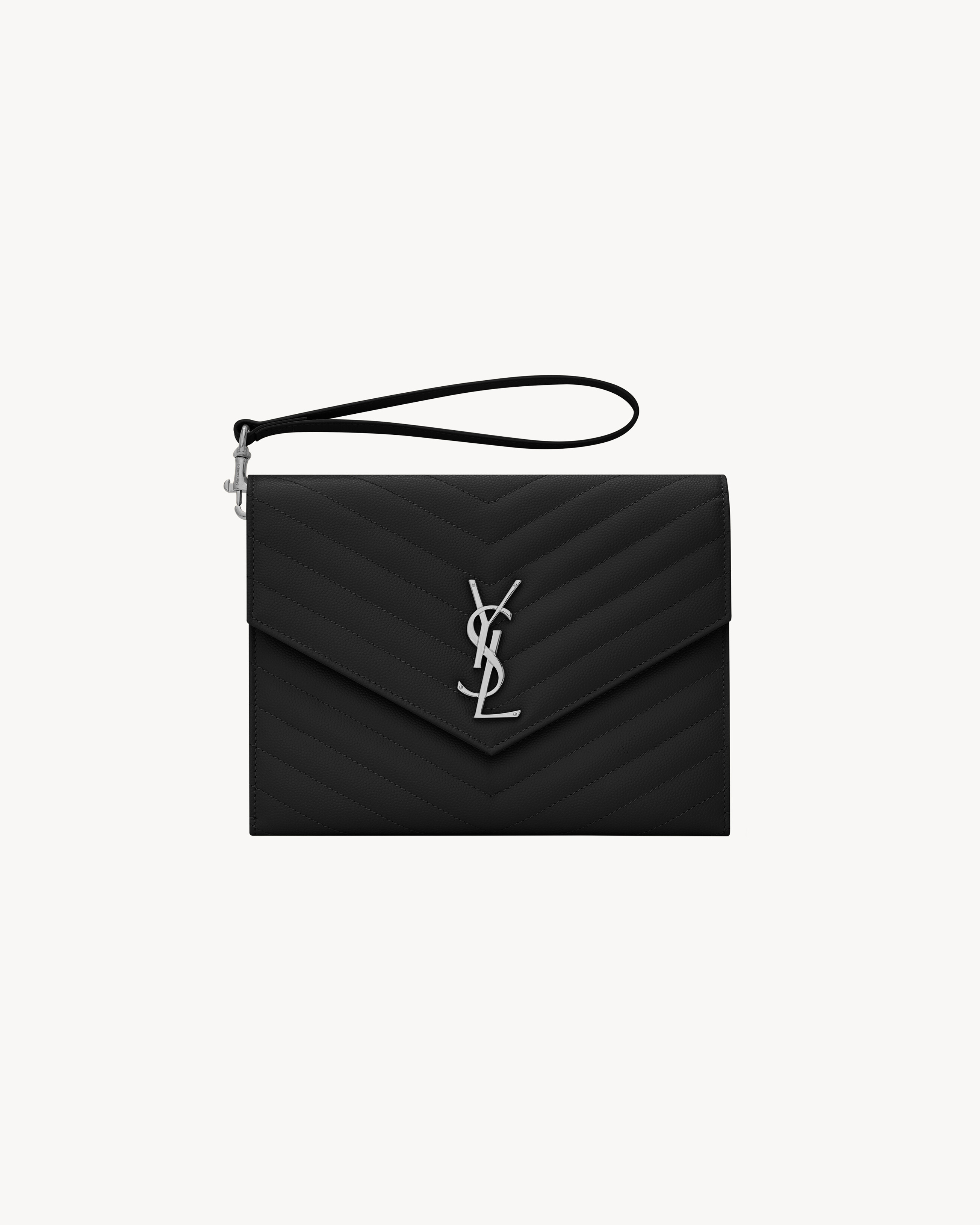 CASSANDRE MATELASSÉ FLAP POUCH IN GRAIN DE POUDRE LEATHER | Saint Laurent Inc. (Global)
