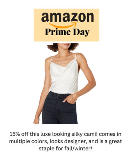 Amazon fashion find! The prettiest satin cami on sale! 
.
.
.
Amazon fashion finds - satin tank - fall outfit - fall fashion - prime day sale 

#LTKstyletip #LTKunder50