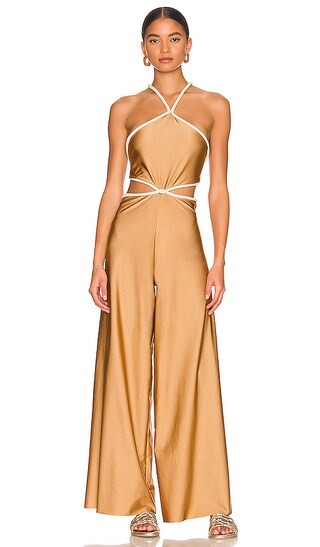 Kira Jumpsuit in Caramel | Revolve Clothing (Global)