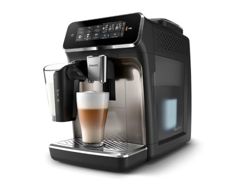 PHILIPS 3300 Series Fully Automatic Espresso Machine - LatteGo Milk System, 5 Coffee Varieties, Intuitive Touch Display, SilentBrew, 100% Ceramic Grinder, AquaClean Filter, Glossy Black (EP3347/90) | Amazon (US)