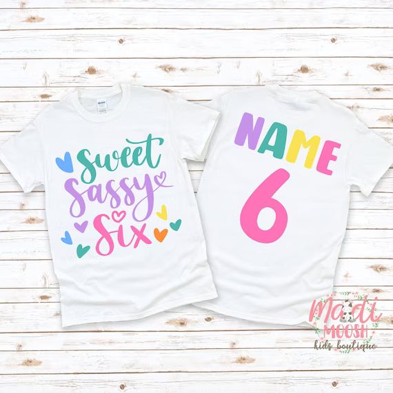 Six and Sassy Birthday Shirt  Sixth Birthday Donut Shirt  - Etsy | Etsy (US)