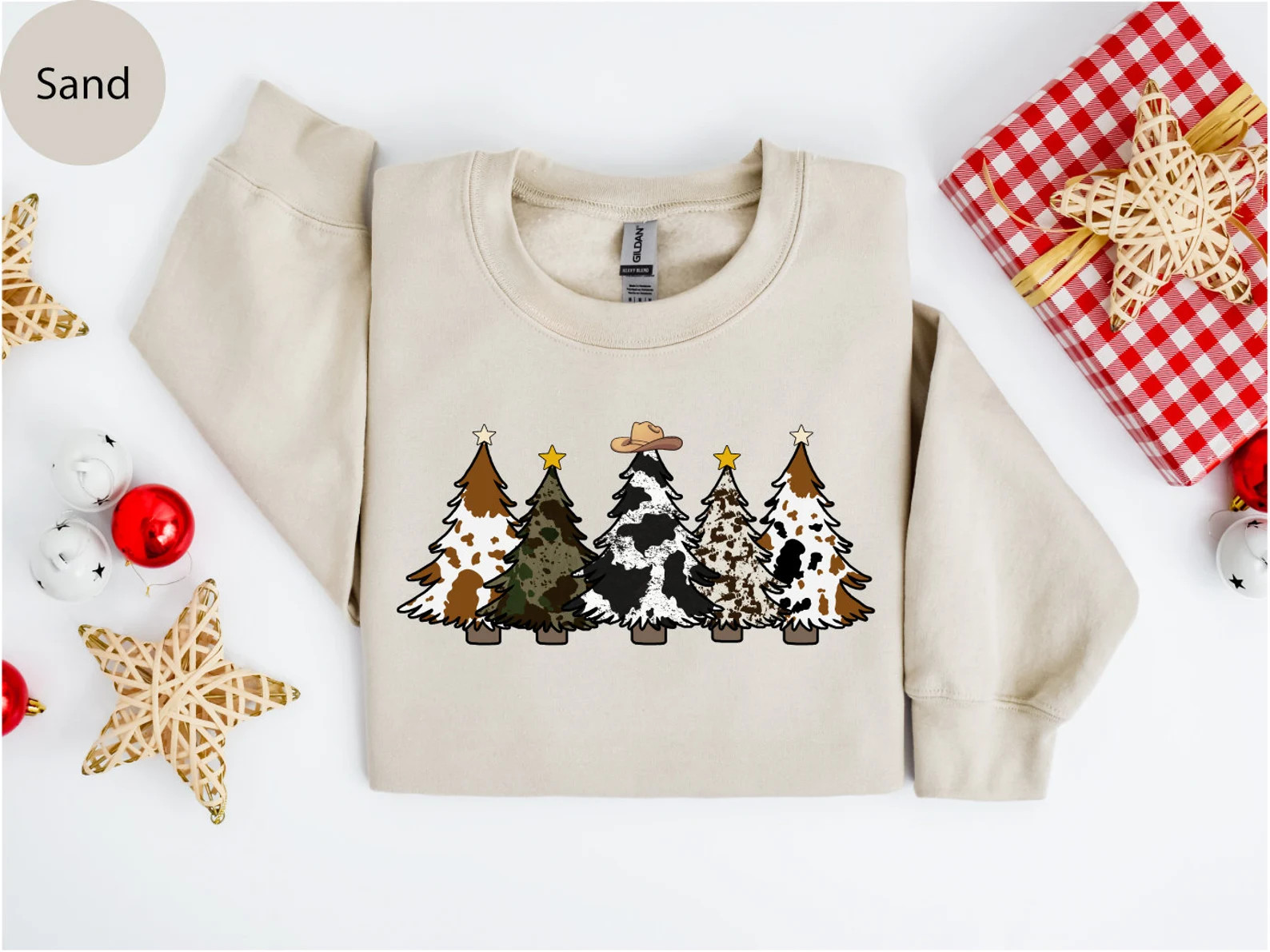 Country Christmas Sweatshirt Christmas Tree Sweatshirt - Etsy | Etsy (US)