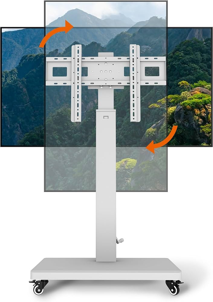 Mobile TV Cart Stand for 32-80 Inch TVs,90°Landscape to Portrait Rotating,Manual Height Adjustab... | Amazon (US)