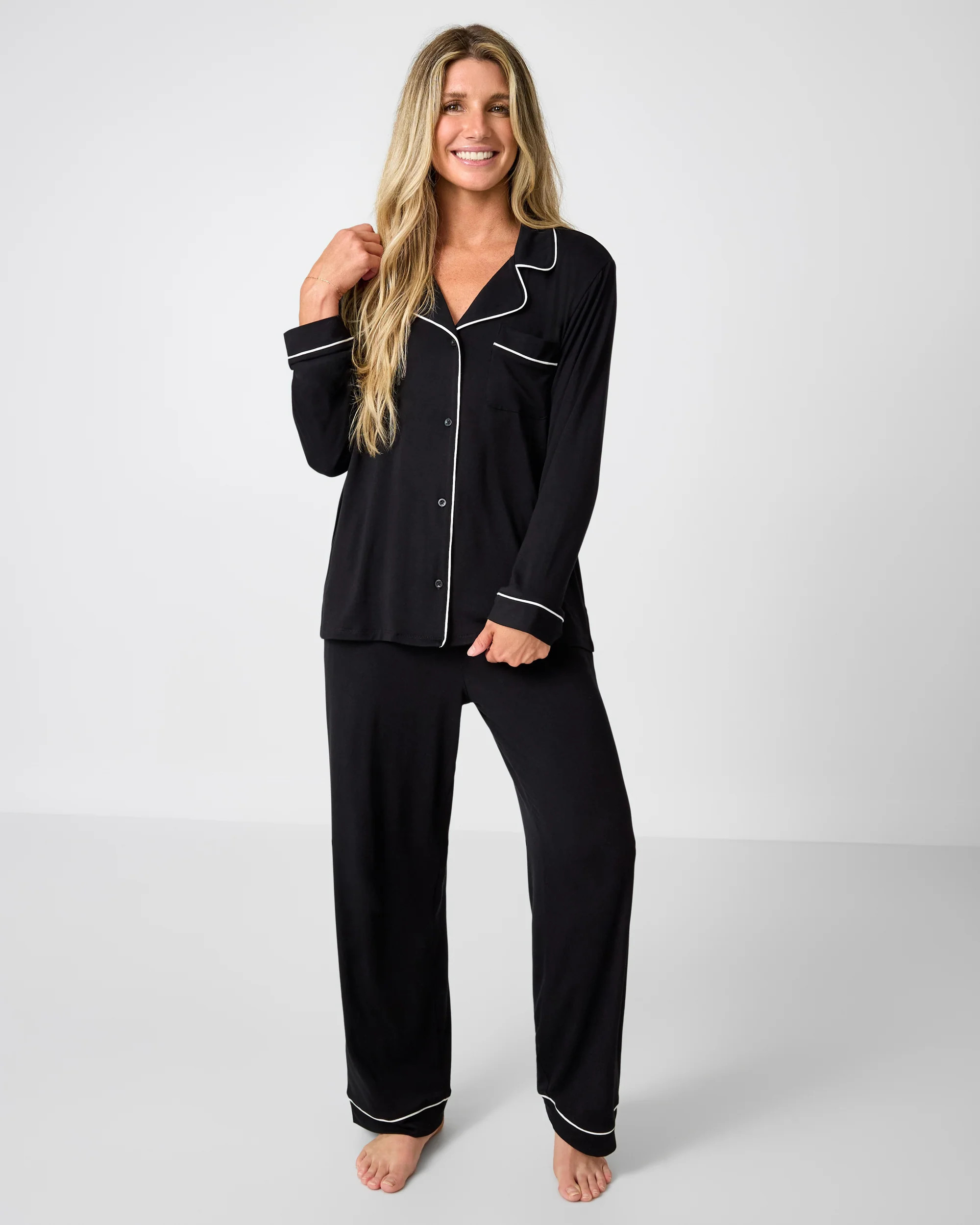 Black Women's Long Sleeve Pajama Set | Little Sleepies