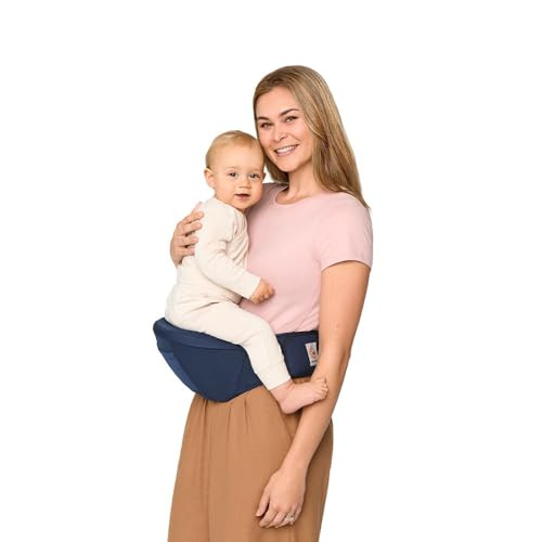 Ergobaby Lift Ergonomic Baby Hip Seat Carrier with Storage, Comfortable Wide Waistbelt and Lumbar Support (17lbs - 45lbs) - Anti-slip Toddler Carrier - Midnight Blue | Amazon (US)