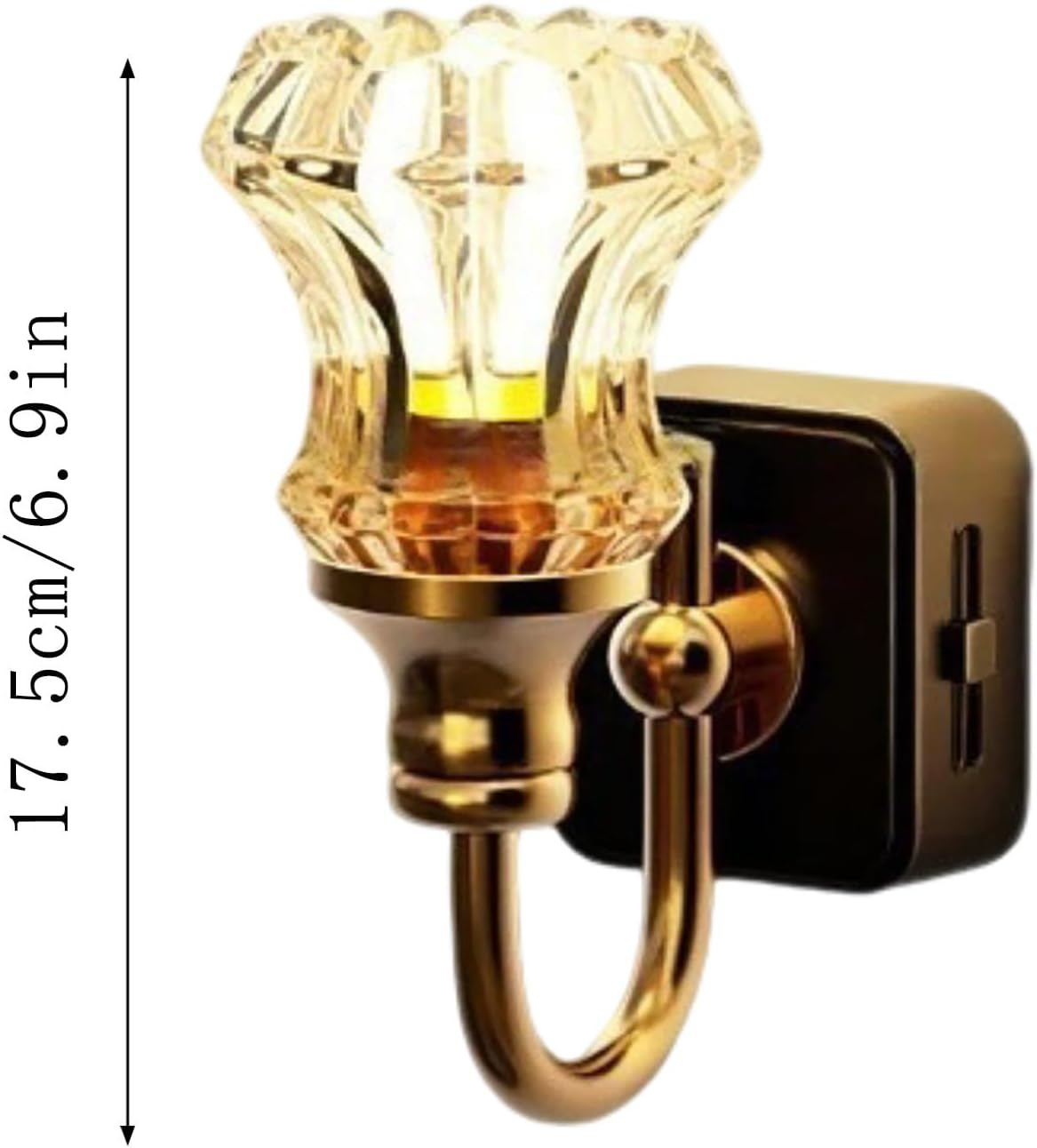 Vintage Night Lights Plug Into Wall, Flower Candle LED Plug in Night Light, Retro Soft Warm Plug-in Walls Nightlight, Decorative Lamp for Bedroom Bathroom Hallway Stairway (Gold) | Amazon (US)