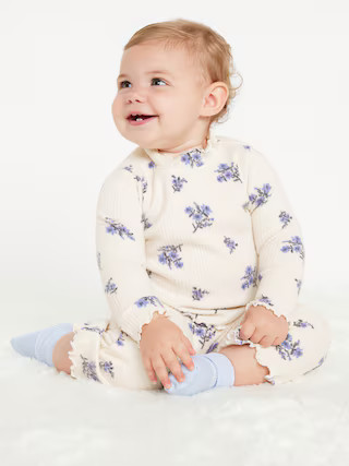 Plush Ribbed Long-Sleeve Top and Flare Pants Set for Baby | Old Navy (US)