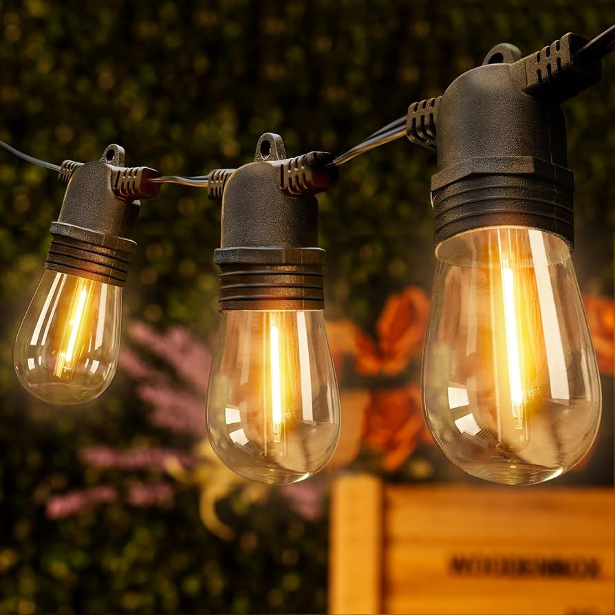 Ollny Outdoor String Lights, 25 FT Waterproof Connectable Patio Lights with 9+1 Shatterproof S14 ... | Amazon (US)