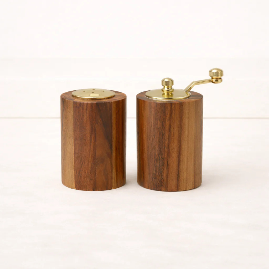 Acacia Wood Salt Shaker & Pepper Mill Set of 2 | By Luxe B Co. | luxe bCO