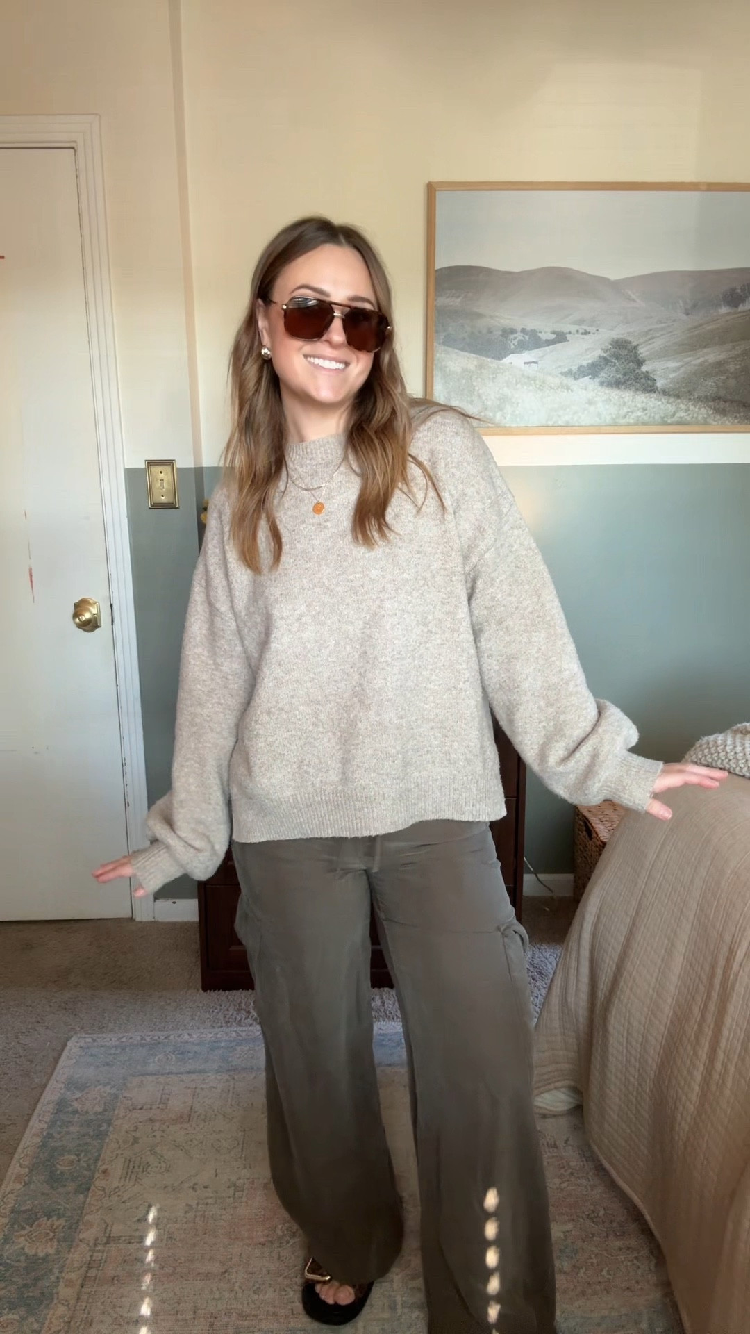 Realistic fall outfit 8/31 - sweater is linked on my showcase on my TikTok! | casual style | fall outfits | sweaters | pants