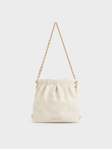 Cream Duo Chain-Handle Two-Way Backpack | CHARLES & KEITH | Charles & Keith US