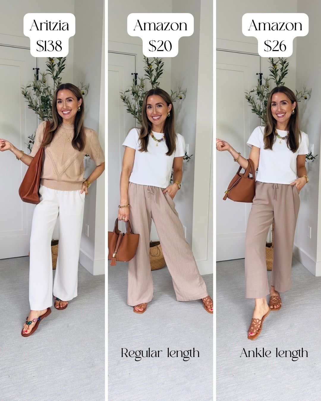 Found 2 pants on Amazon SO similar to the aritzia lodge pant. Similar fabric- one is ankle length style and the other regular length. I’m 5’3” wearing S in both
*wearing aritzia pant on Left in light birch XS short length

#LTKootd #LTKgrwm #LTKPetite