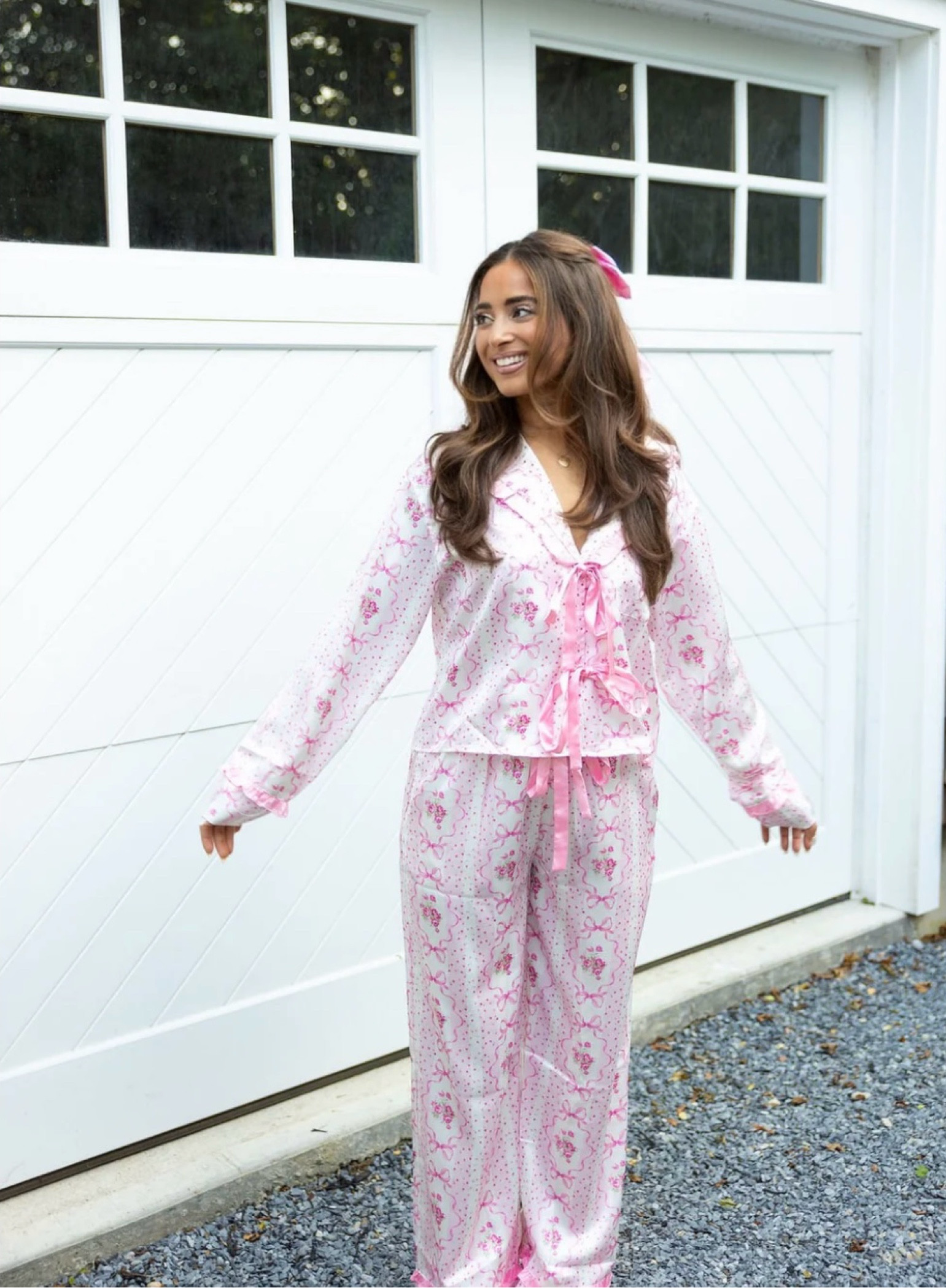 Beauty sleep, but make it blooming 🌸🎀 This PJ set with dainty bow details brings sweet dreams and even sweeter style to your bedtime routine. 

#LTKStyleTip #LTKBeauty #LTKTravel