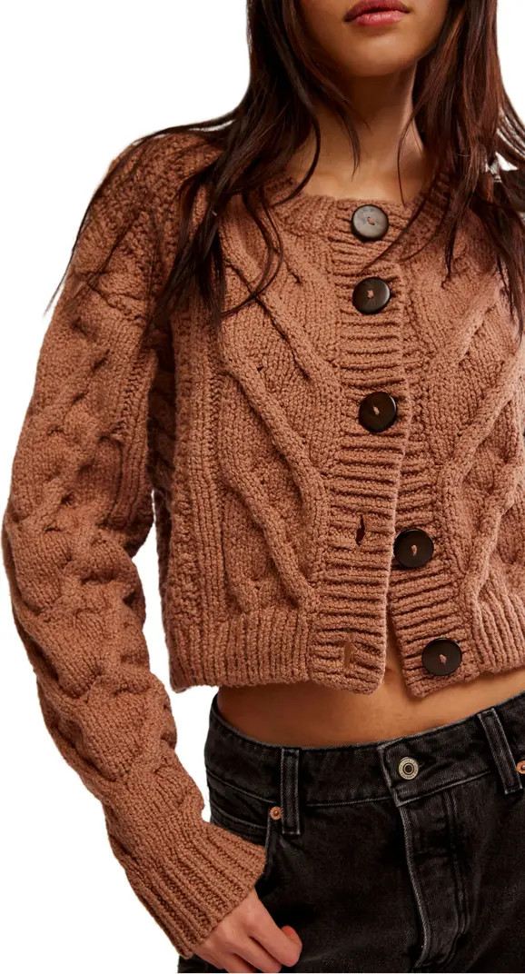 Free People Bonfire Cable Knit Cardigan | Nordstrom | Nordstrom
