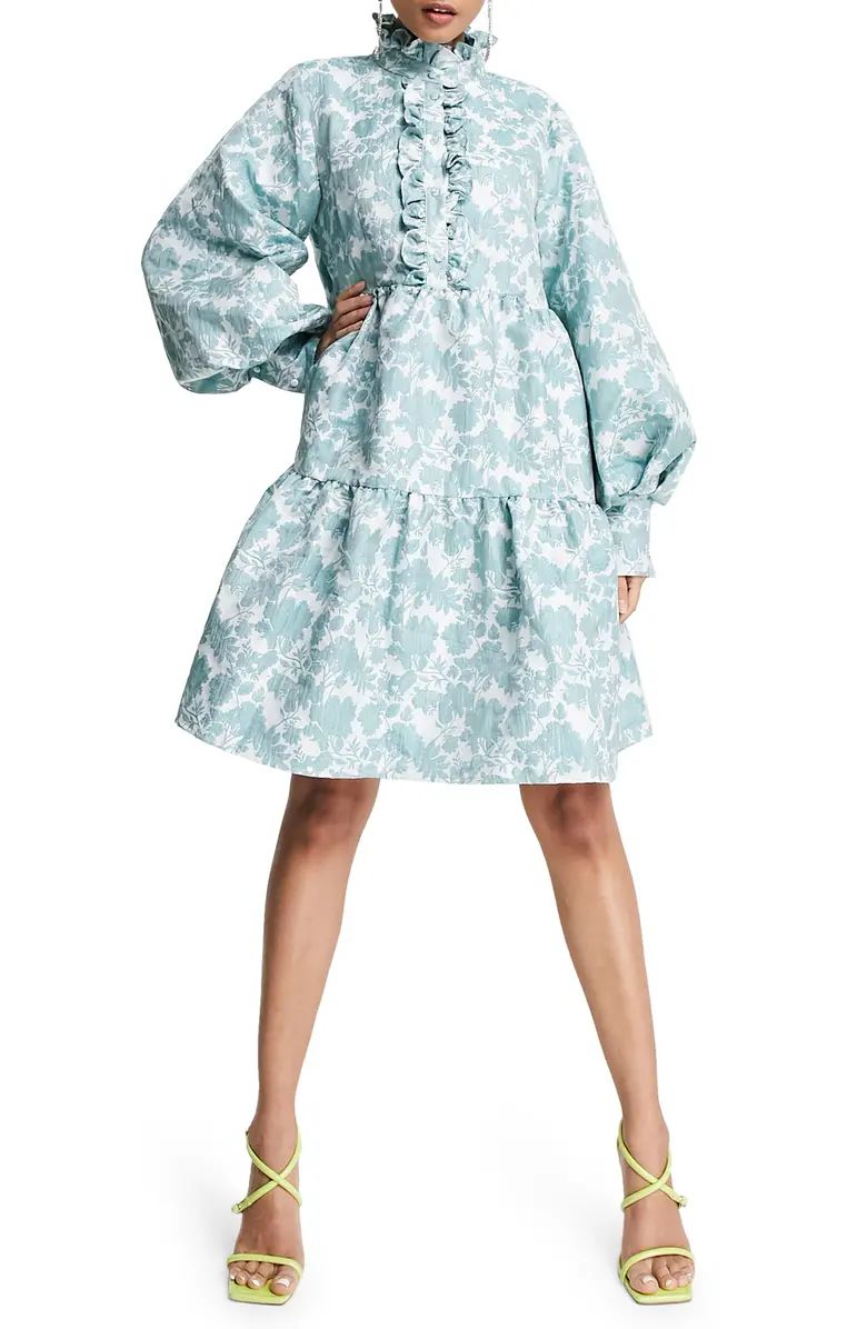 ASOS EDITION Long Sleeve Floral Print Ruffle Smock Dress | Nordstrom