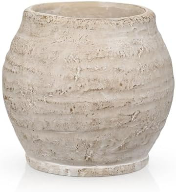 Briful Rustic Vintage Ceramic Pottery Vase, 5.1'' Farmhouse Table Decor with Distressed Texture, ... | Amazon (US)