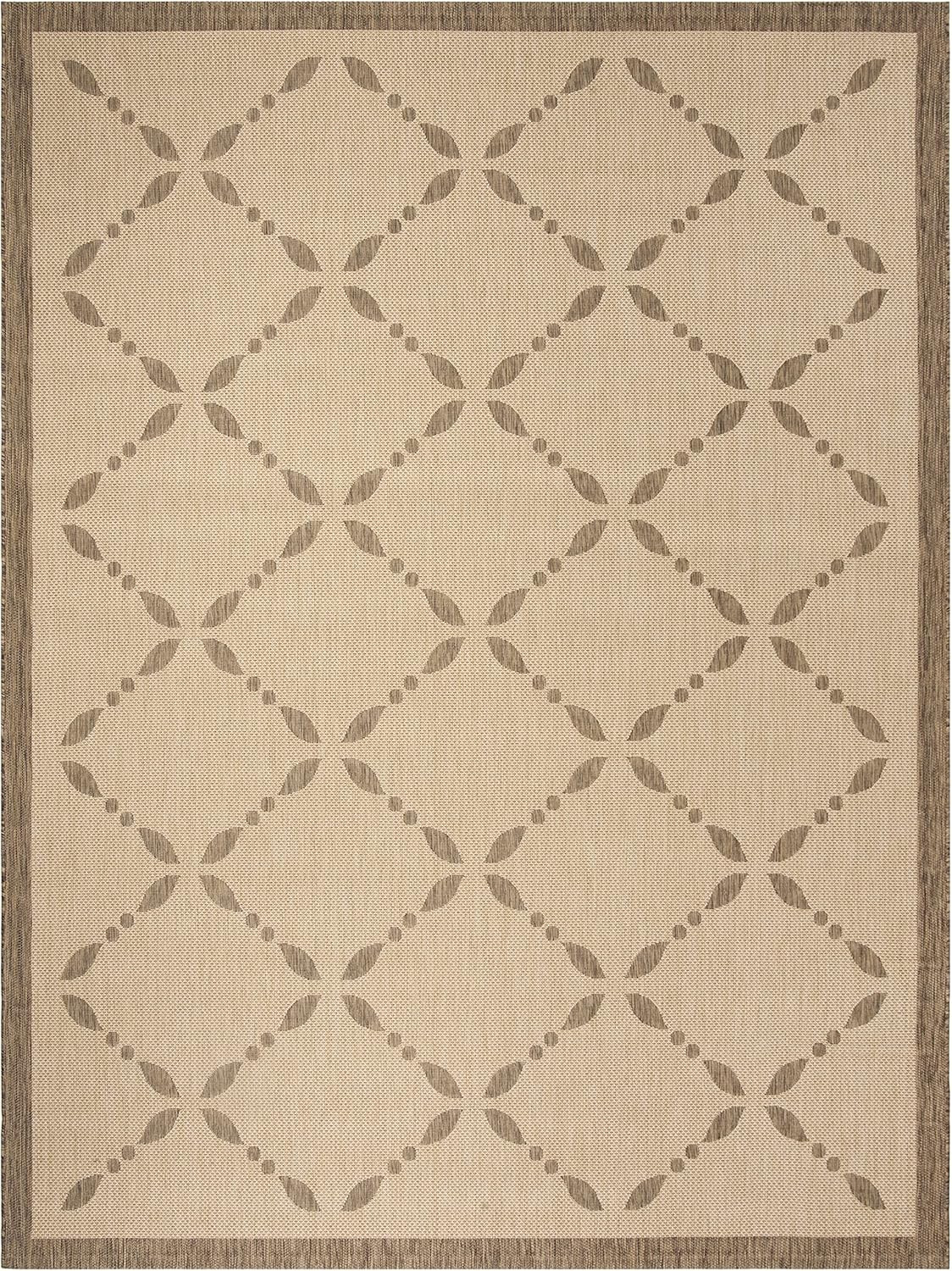 Martha Stewart by SAFAVIEH Collection 6'7" x 9'6" Cream/Brown MSR4252 Indoor/ Outdoor Waterproof ... | Amazon (US)