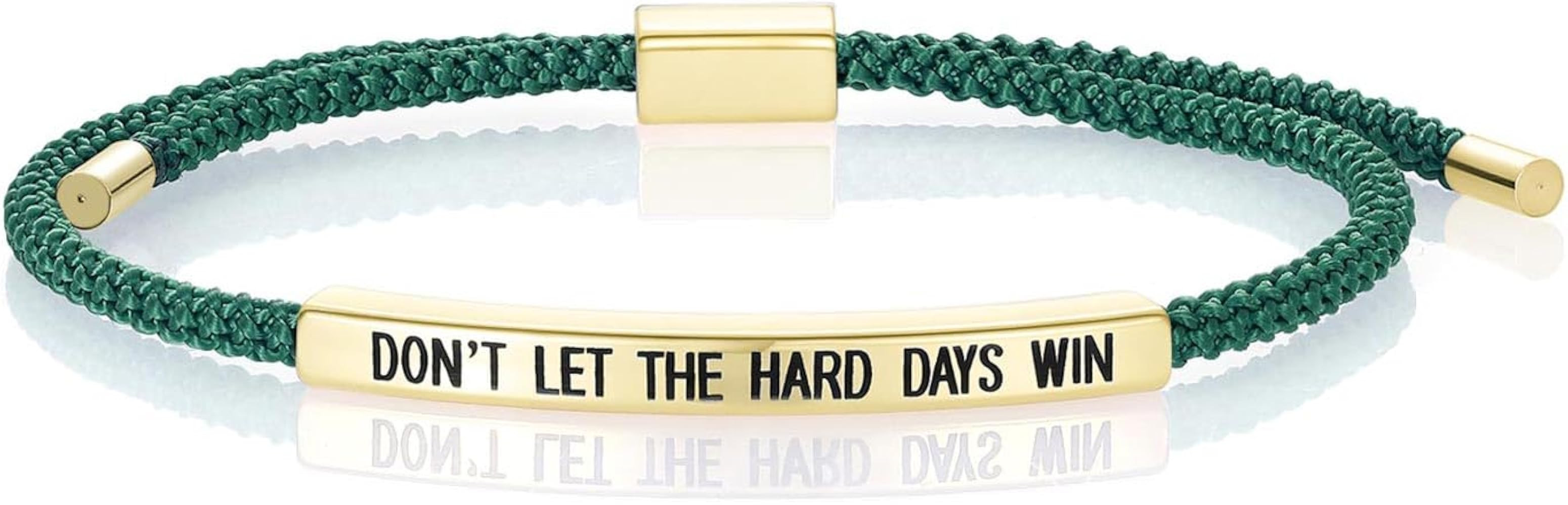 Dont Let The Hard Days Win Bracelet for Women Men, Handmade Braided Adjustable Wrap Stainless Ste... | Amazon (US)
