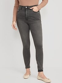 Higher High-Waisted Rockstar 360° Stretch Gray-Wash Super Skinny Jeans for Women | Old Navy (US)