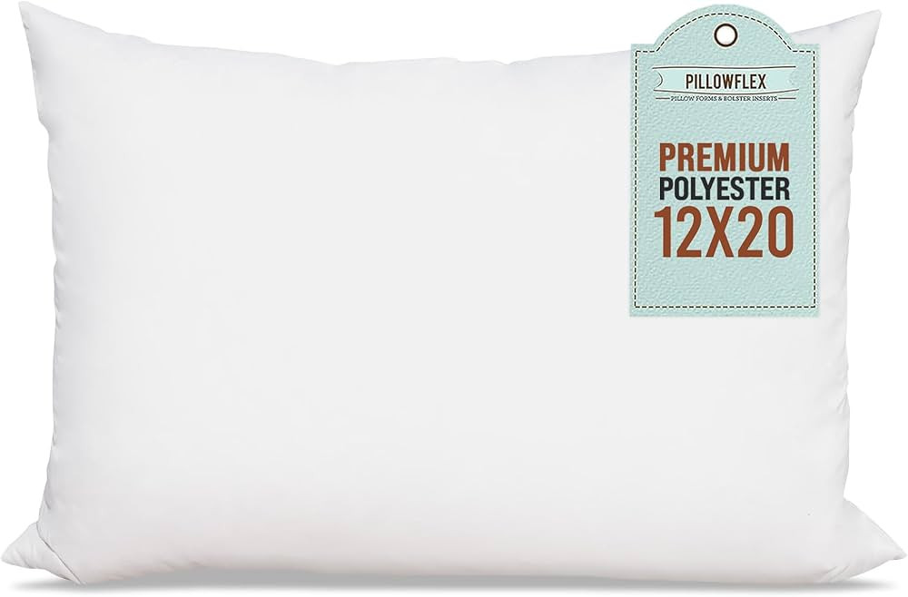 Pillowflex Premium Polyester Pillow Insert - 12x20 Pillow Form - Machine Washable, Accent Throw I... | Amazon (US)