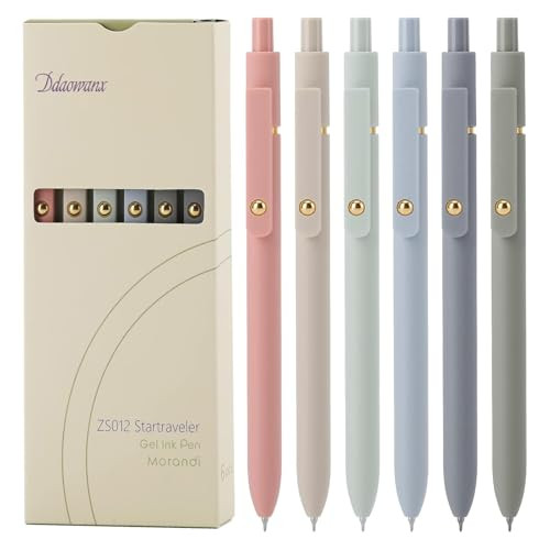 Ddaowanx Gel Pens,6 Pcs 0.5mm Retractable Quick Dry Black Ink Pens | Amazon (US)