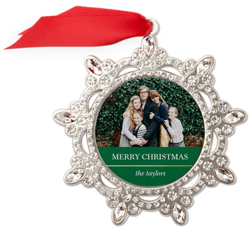 Jeweled Christmas Ornaments: Classic Colorblock, Snowflake, Green, forest | Shutterfly
