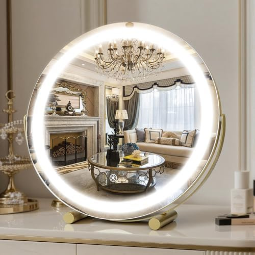 Vanity Mirror with Lights, 18" LED Makeup Mirror, HD Professional Mirror, Smart Touch with 3-Colo... | Amazon (US)