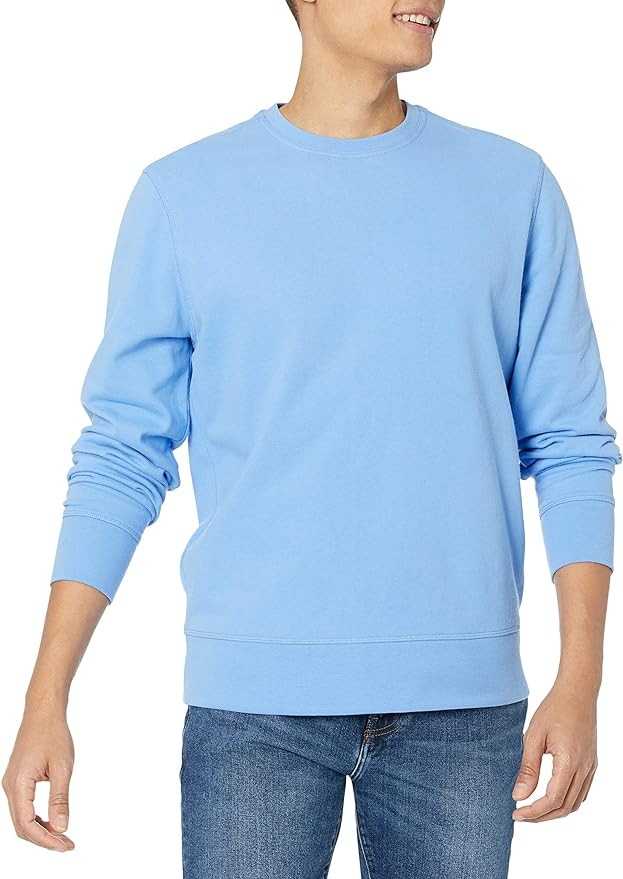 Amazon Essentials Men's Long-Sleeve Lightweight French Terry Crewneck Sweatshirt | Amazon (US)