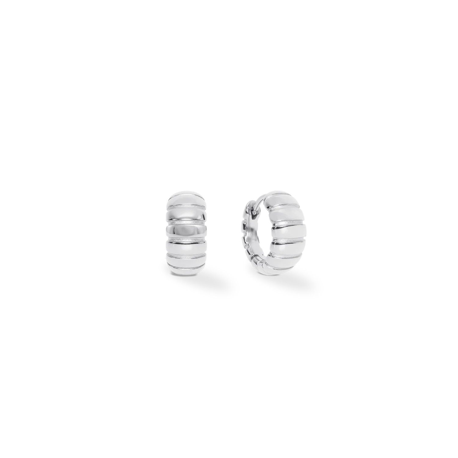 Structure Hoop Earrings Silver | Coeur de Lion