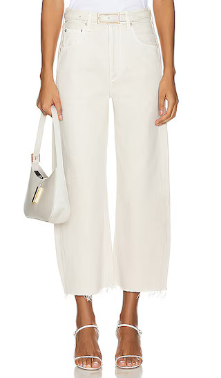 Ayla Undone Hem Crop in Almondette | Revolve Clothing (Global)