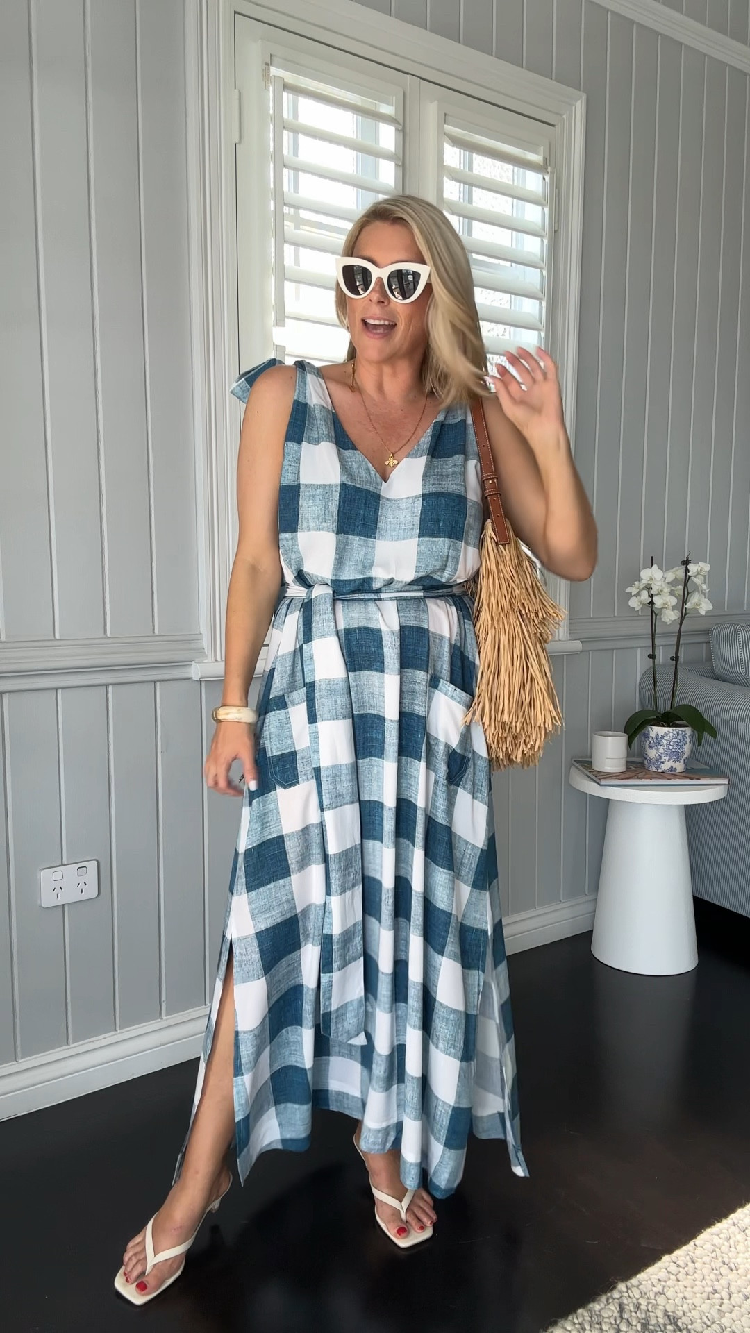 This blue and white gingham summer dress is perfect for keeping cool - and looking cool. I love the tie straps (do a bow or a not) and the tie belt which can cinch the waist in. 

Binny Haybales Dress - size 8. 

I’ve sized down in this as it’s quite a generous fit - and still have plenty of room in the bust, back and hips  

#LTKstyletip #LTKspring #LTKaustralia
