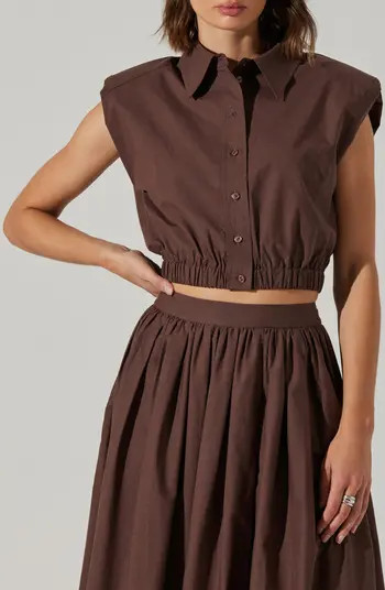 ASTR the Label Bysen Button-Up Crop Top | Nordstrom | Nordstrom