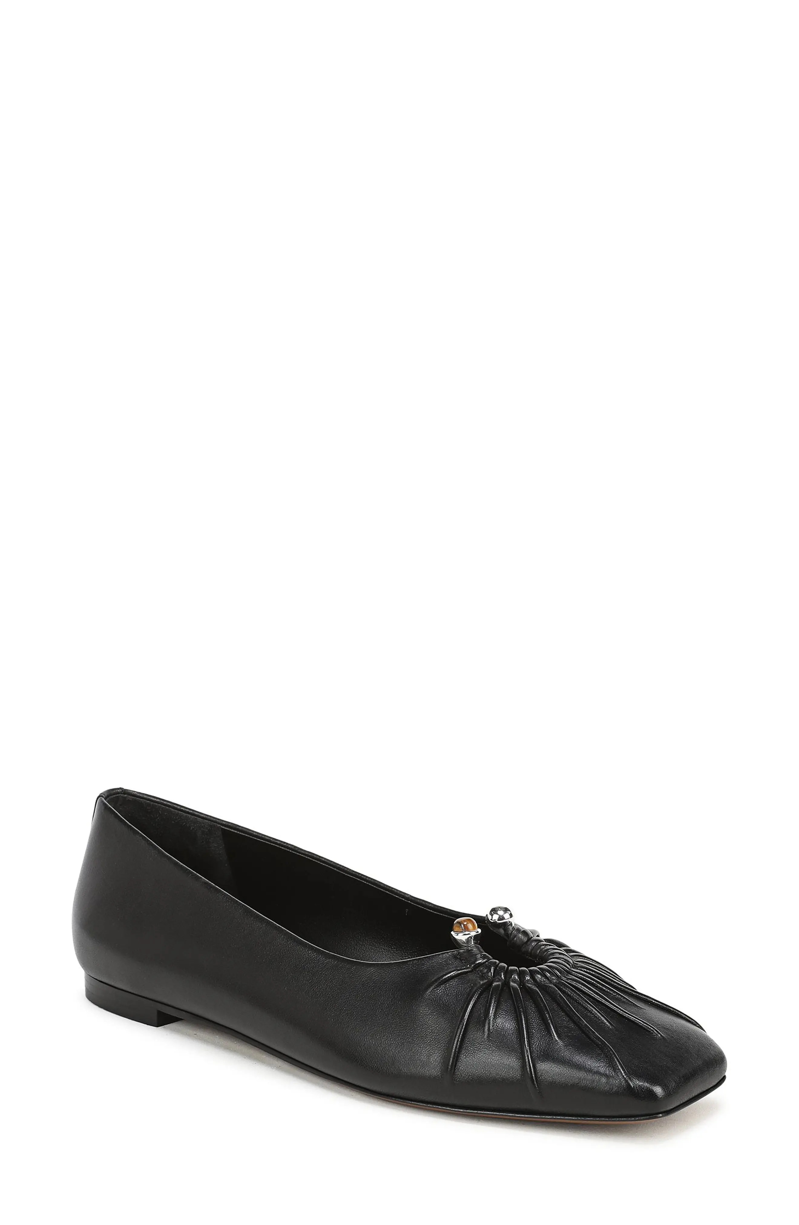 Vince Dany Leather Flat in Black at Nordstrom, Size 8 | Nordstrom