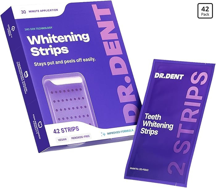 DRDENT Purple Teeth Whitening Strips 21 Treatments - Safe for Enamel - Non Sensitive Teeth Whiten... | Amazon (US)