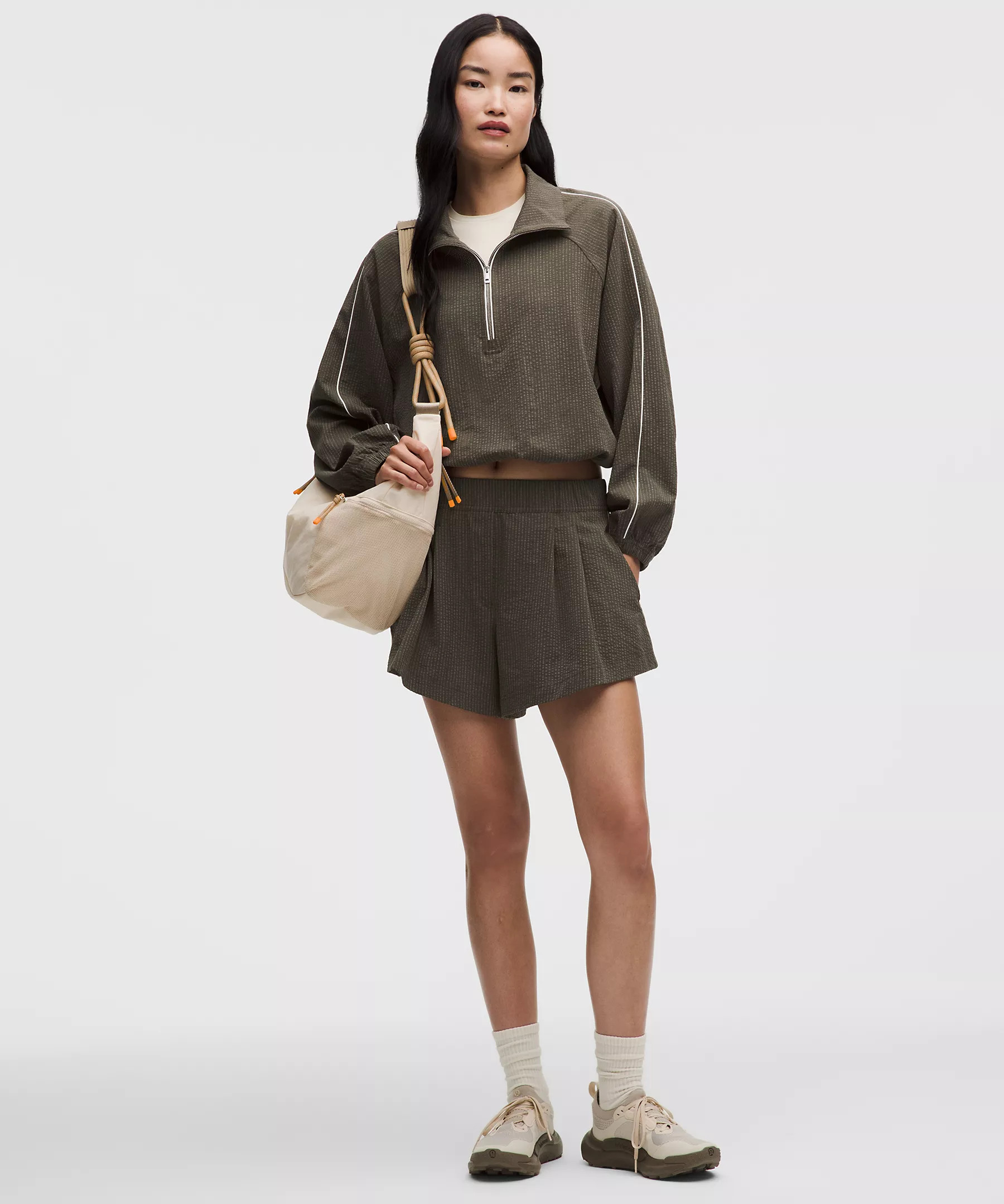 Seersucker WovenAir Funnel-Neck Half Zip | Lululemon (US)