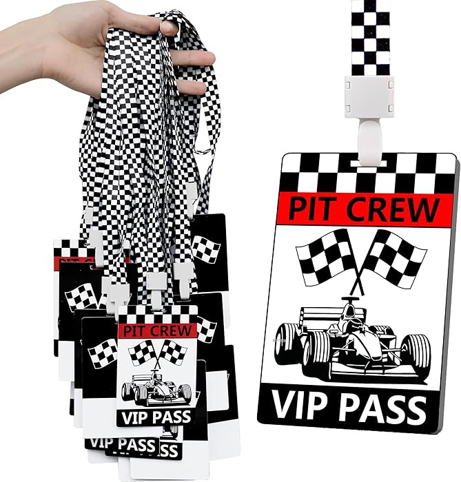25 Sets Racing VIP Pass Cards with Racing Lanyards Bulk PVC VIP Pass Cards with White and Black L... | Amazon (US)
