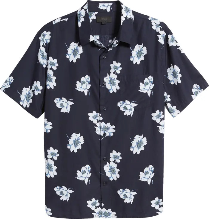 Vince Floral Short Sleeve Button-Up Shirt | Nordstrom | Nordstrom