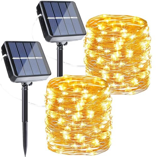 Joomer Solar Fairy Lights, 2-Pack Total 80FT 240LED Lights, Warm White | Amazon (US)