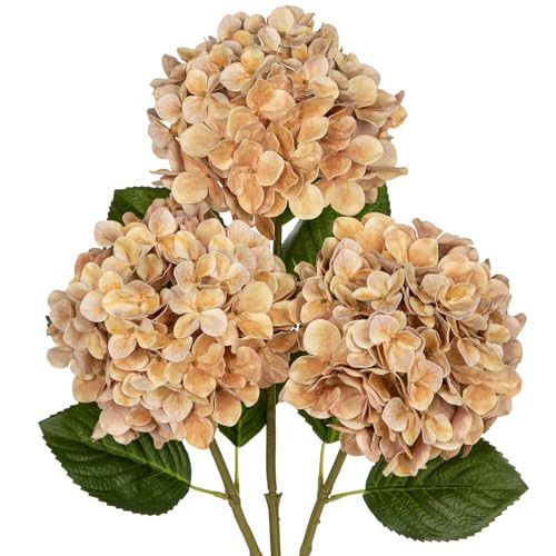 DILATATA Fake Hydrangeas Real Touch Hydrangea Flowers 26" Large Artificial Hydrangea Flowers Silk Hydrangea for Wedding Bouquet, Home, Party, Store, 3 Pcs | Amazon (US)