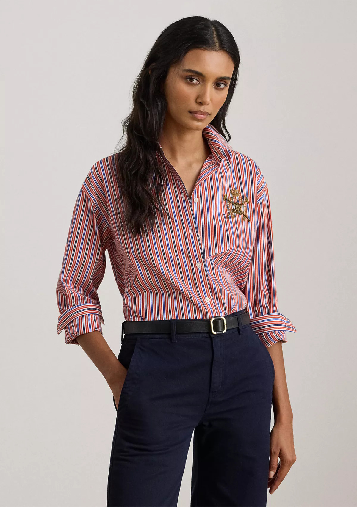 Women's Relaxed Fit Striped Broadcloth Shirt | Belk