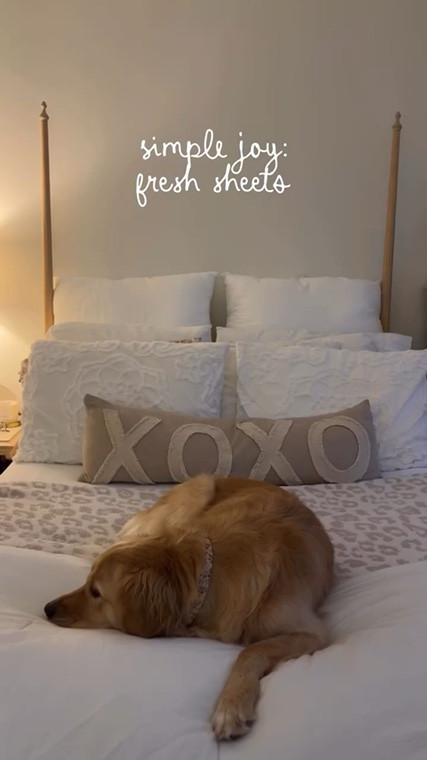 // grateful for fresh sheets on this rainy Thursday night ☔️🫶🏻 #gratitude #simplejoys #simplejoysoflife //