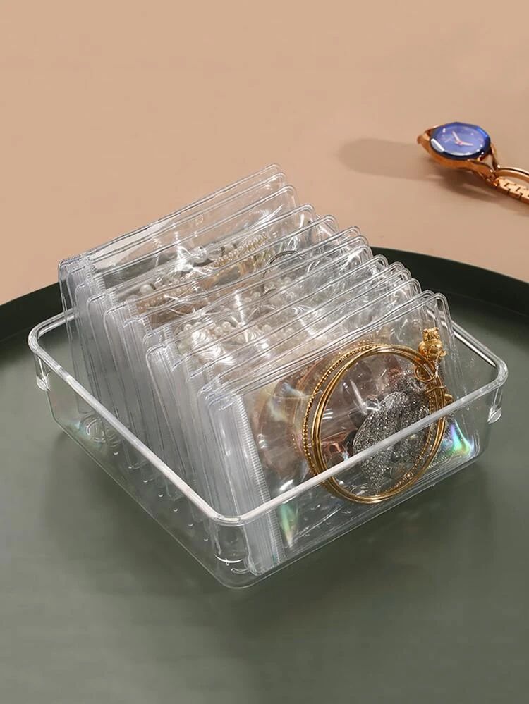 1pc Clear Jewelry Storage Box With 15pcs Bag | SHEIN