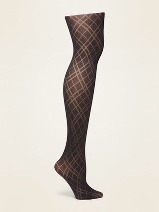 Control Top Argyle Tights for Women | Old Navy (US)